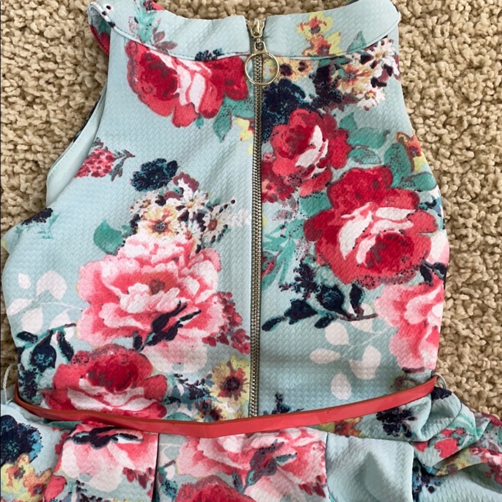 🎀Copper Key floral dress with pink belt🎀 - Picture 5 of 5